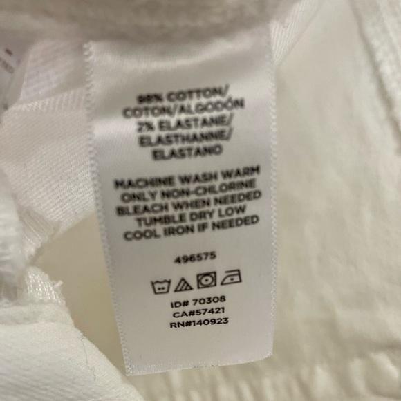 LOFT white denim with double fray detail at the hem. Size 10 - Picture 5 of 6